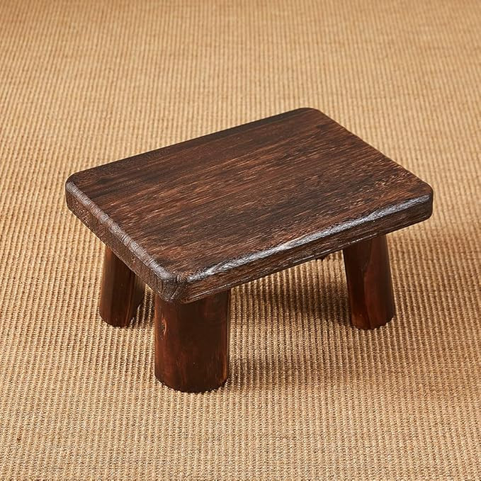 Wooden Stool, Rectangular Bedside Step Stool, Step Ladder for Kitchen & Bathroom, Foot Rest Stool... | Amazon (US)