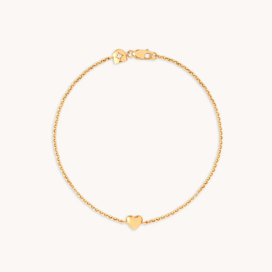 Heart Bezel Tennis Bracelet in Gold | Astrid & Miyu UK