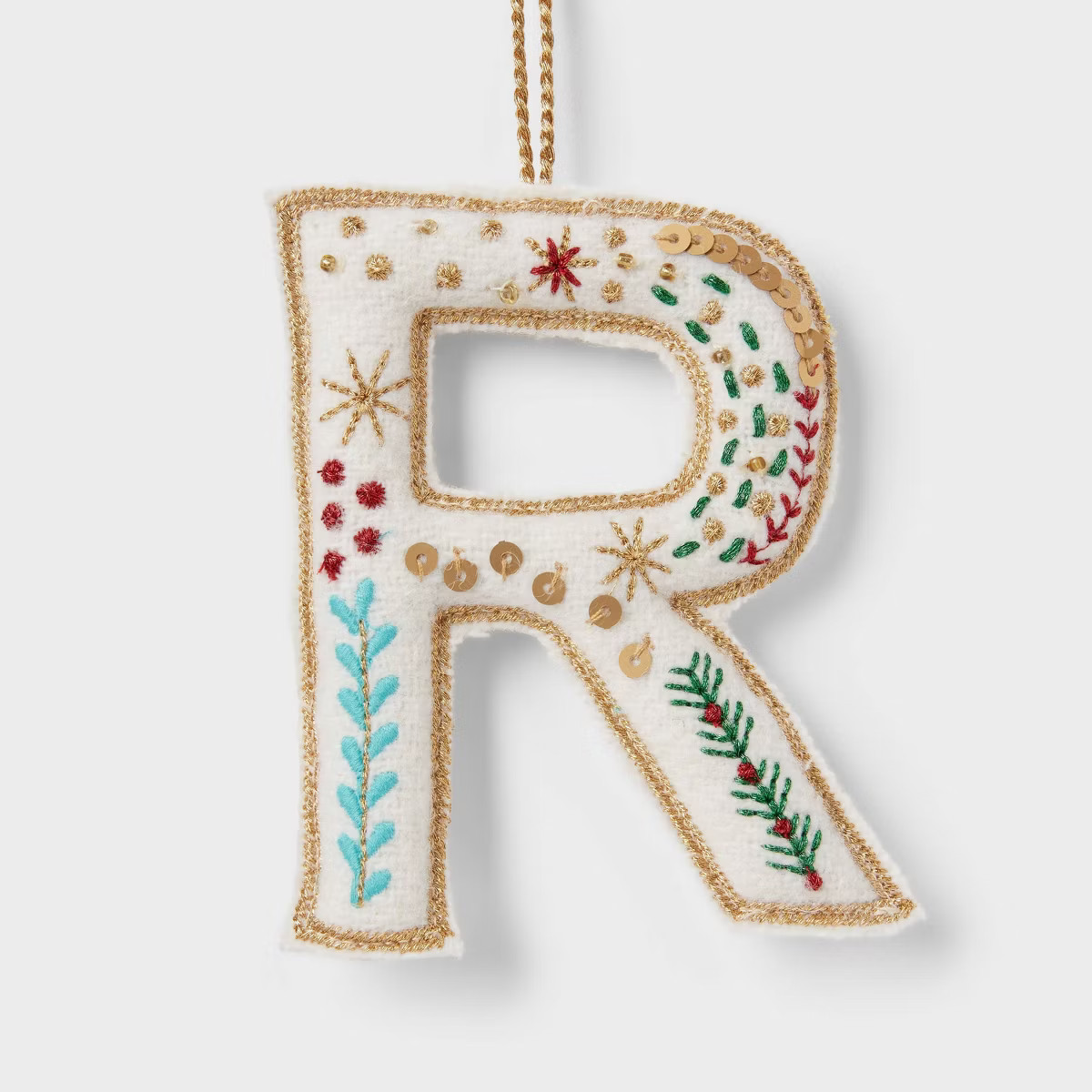 Embroidered Fabric Monogram Letter 'Z' Christmas Tree Ornament - Wondershop™ | Target