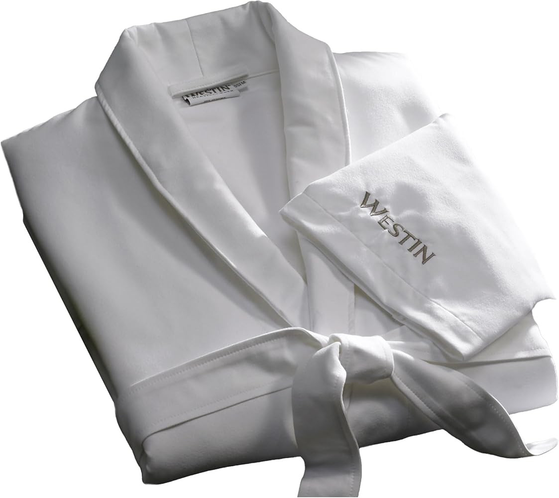 Westin Spa Robe - Soft, Absorbent Microfiber Robe - White Lightweight Hotel Bathrobe - One Size | Amazon (US)