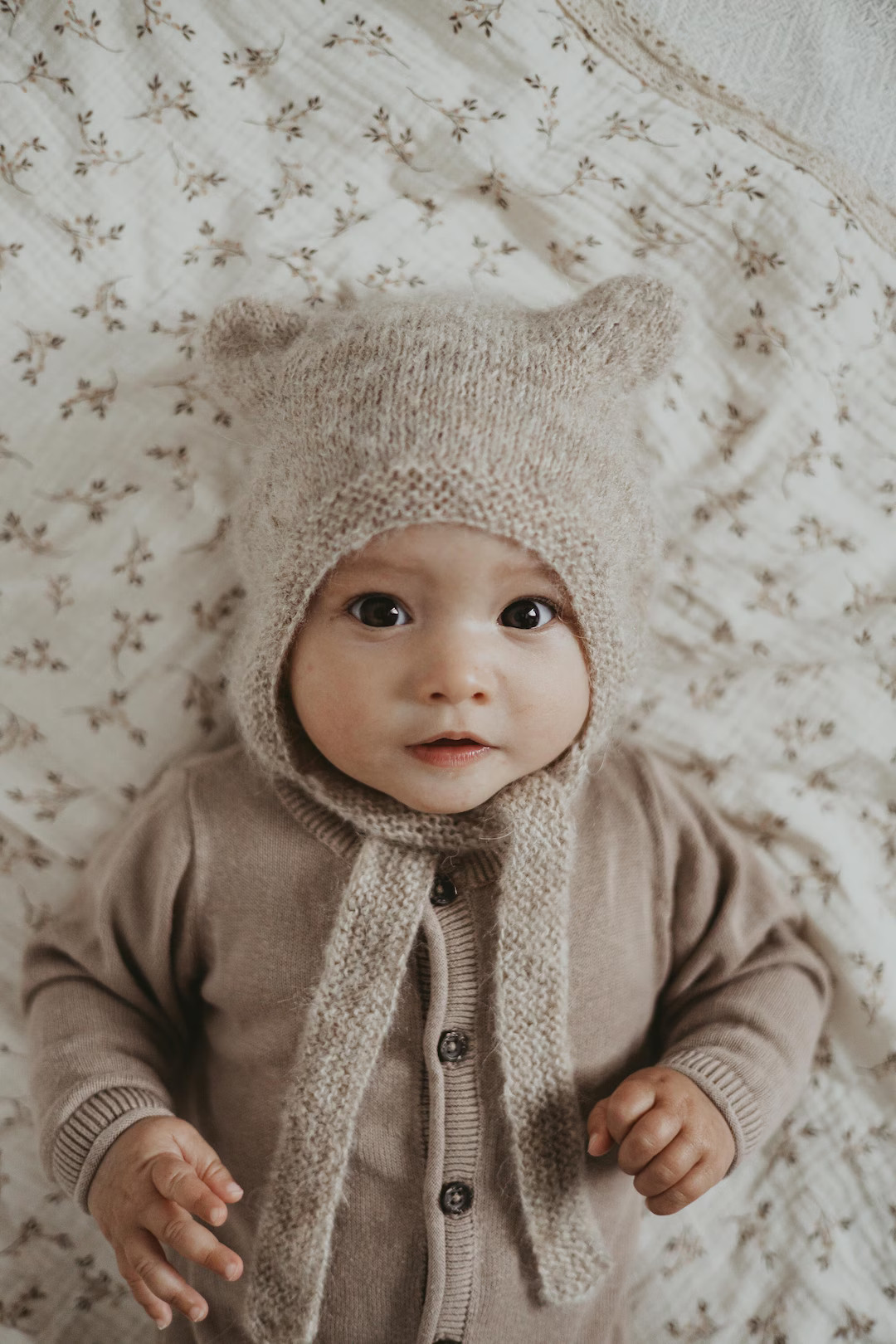 Little Bear Bonnet Baby Knitted Hat Baby Bonnet Photoprops - Etsy | Etsy (US)