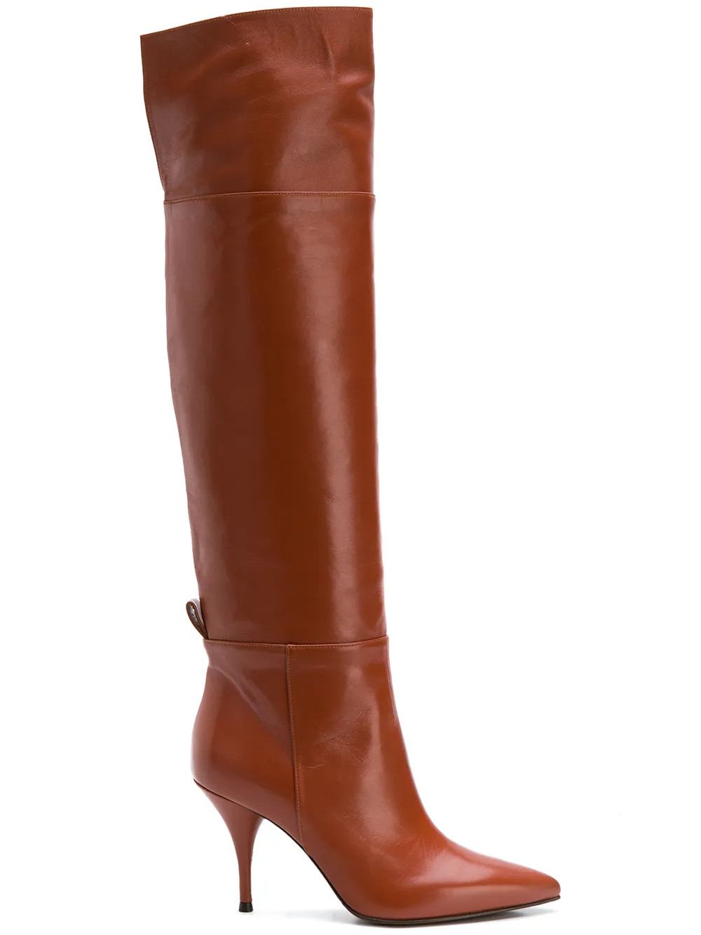L'Autre Chose pointed toe over the knee boots - Orange | FarFetch US