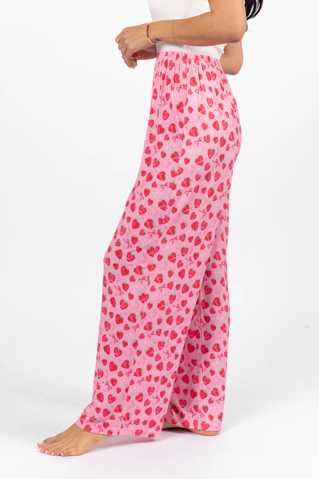 Sweet Dreams Strawberry Hearts Pajama Pants | Pink Lily