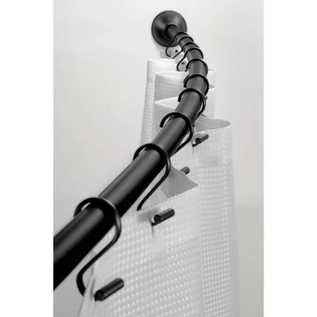InterDesign Curved Shower Curtain Rod, Matte Black | Walmart (US)