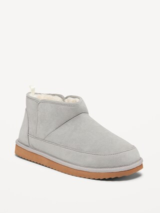 Faux Suede Sherpa-Lined Slippers for Women | Old Navy (US)