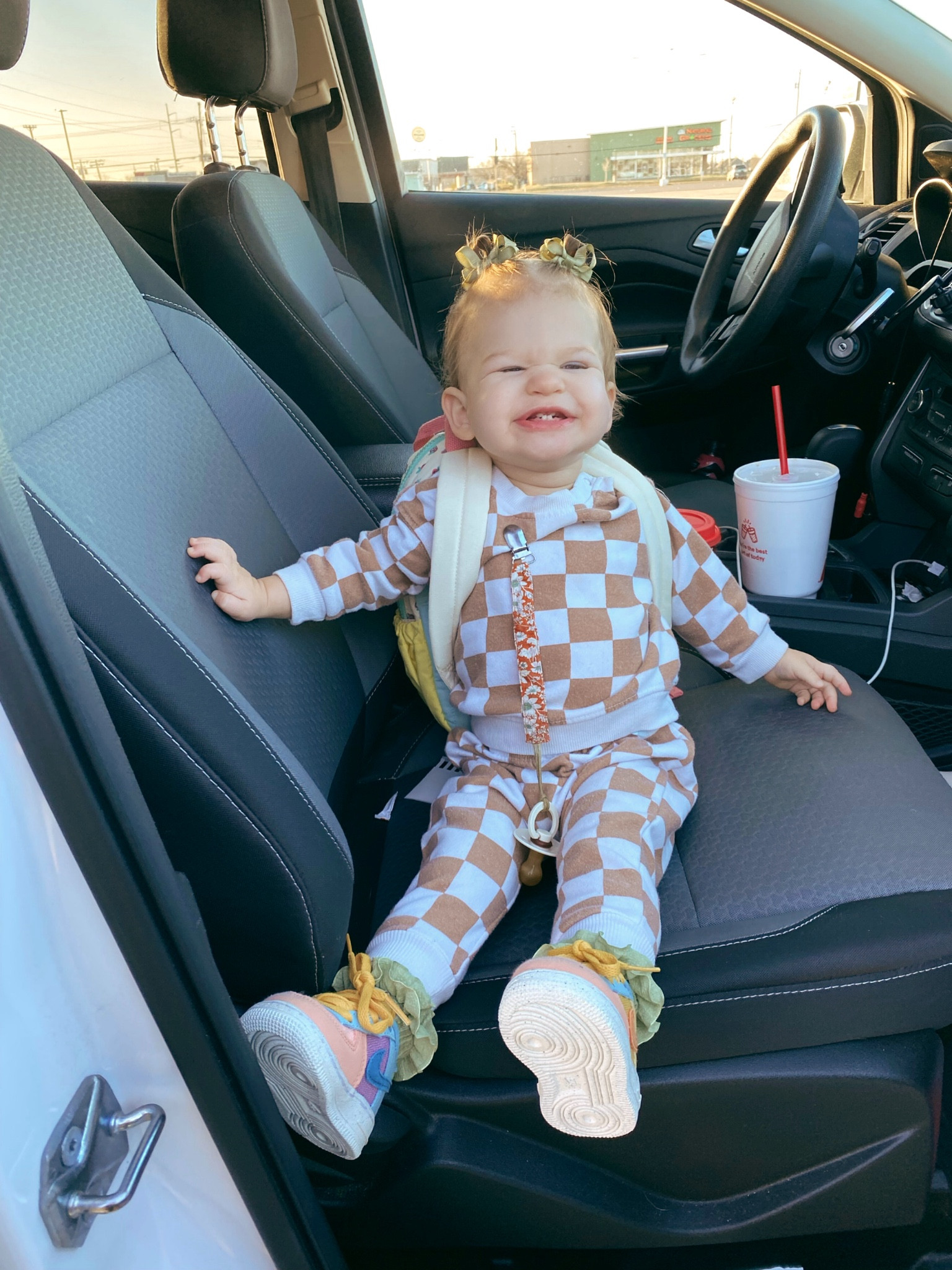 Praying these Nikes just grow with her foot because they’re our fav😍 they discontinued them but I linked lots of similar ones that we will probably get her as she gets bigger! Linked the rest of her outfit as well🩷

#LTKkids