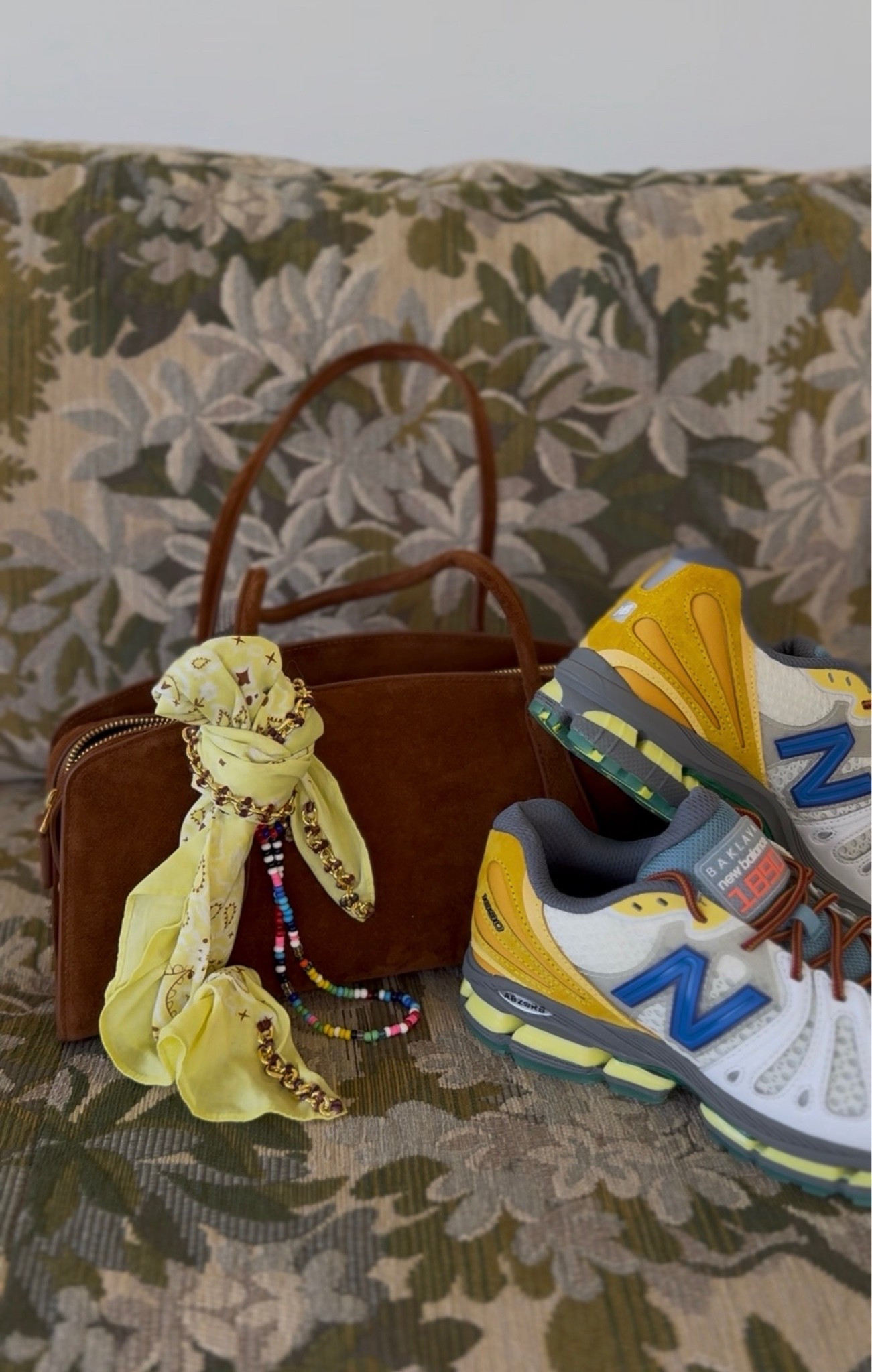 The coolest sneaks ever 💛🩵 bag is Parisa Wang but linked similar from Quince