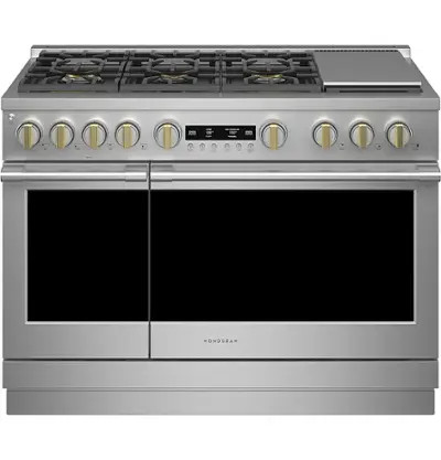 Monogram - 8.9 Cu. Ft. Freestanding Double Oven Gas Convection Range with 6 Burners - Stainless S... | Best Buy U.S.