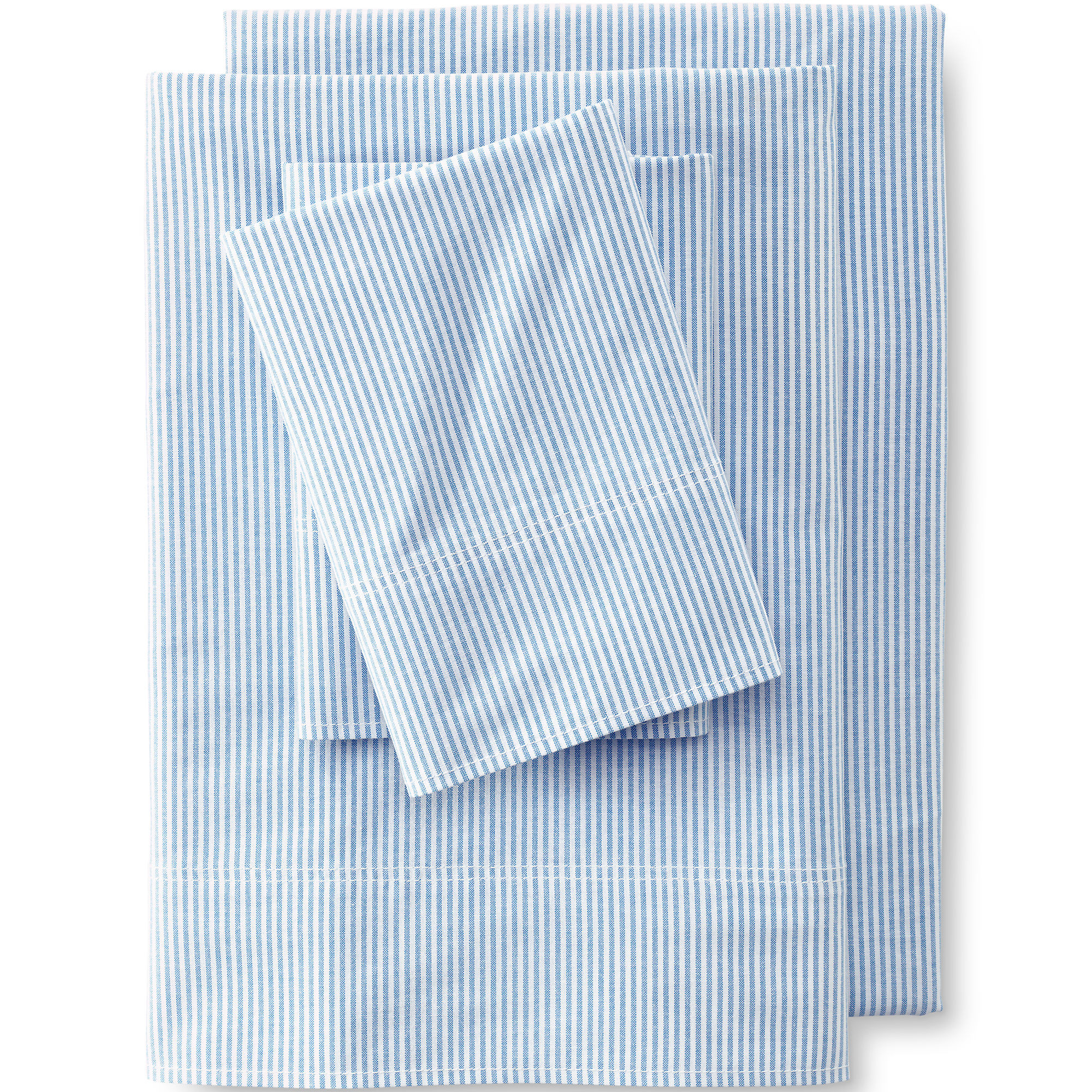 Cotton Oxford Stripe Bed Sheet Set | Lands' End (US)