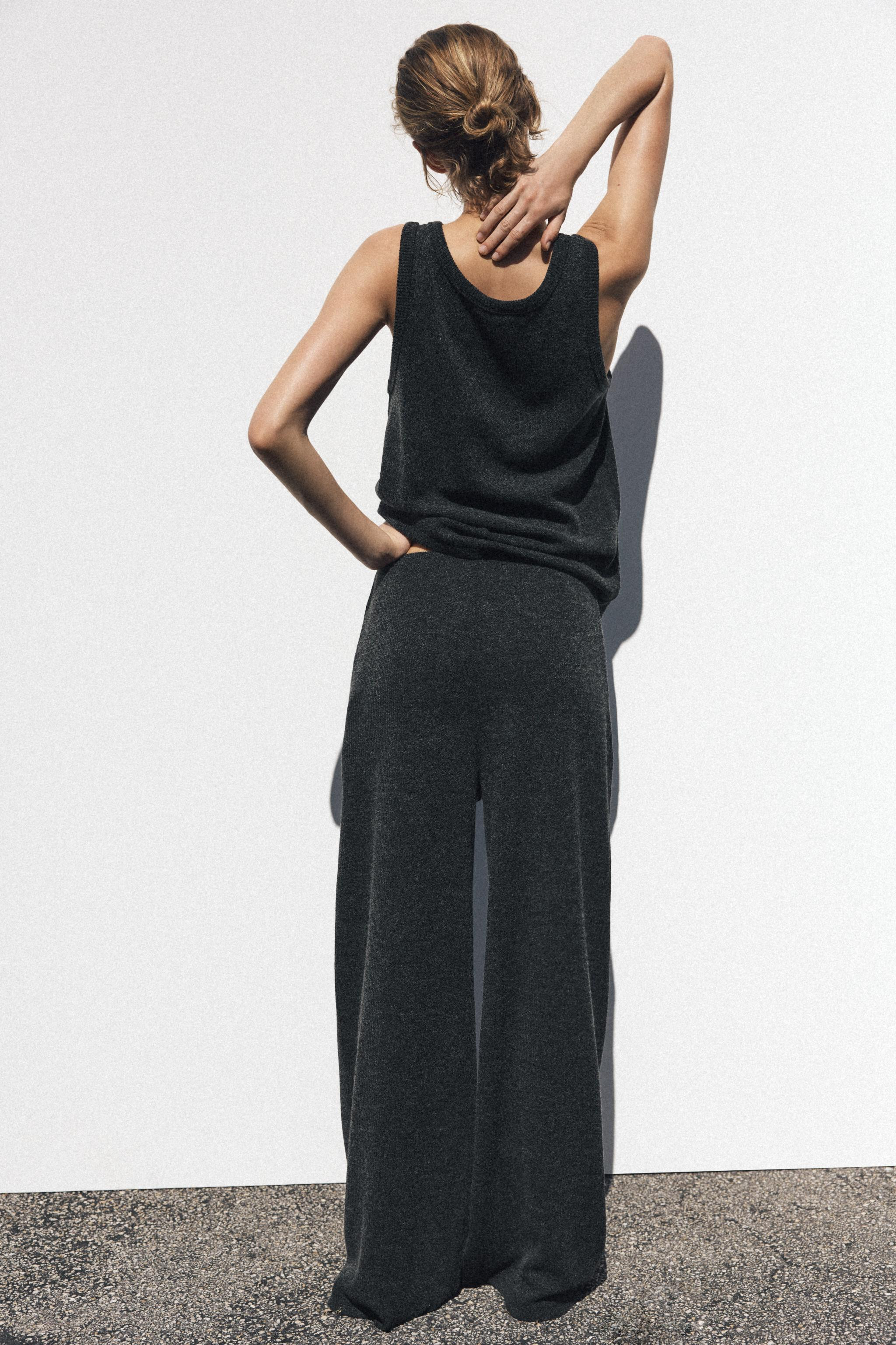 RIBBED WIDE LEG PANTS | Zara US