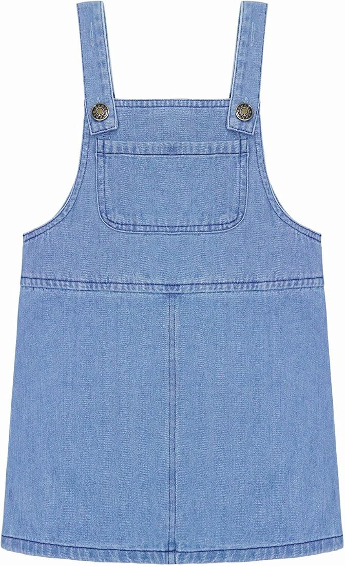 KIDSCOOL SPACE Baby Little Girl Denim Overalls,Simple Design Summer Jumpsuit Dress | Amazon (US)