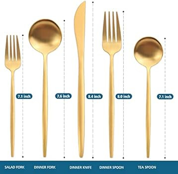OPOLIA 30-Piece Matte Gold Silverware Set for 6, Stainless Steel Flatware Cutlery Set, For Home K... | Amazon (US)