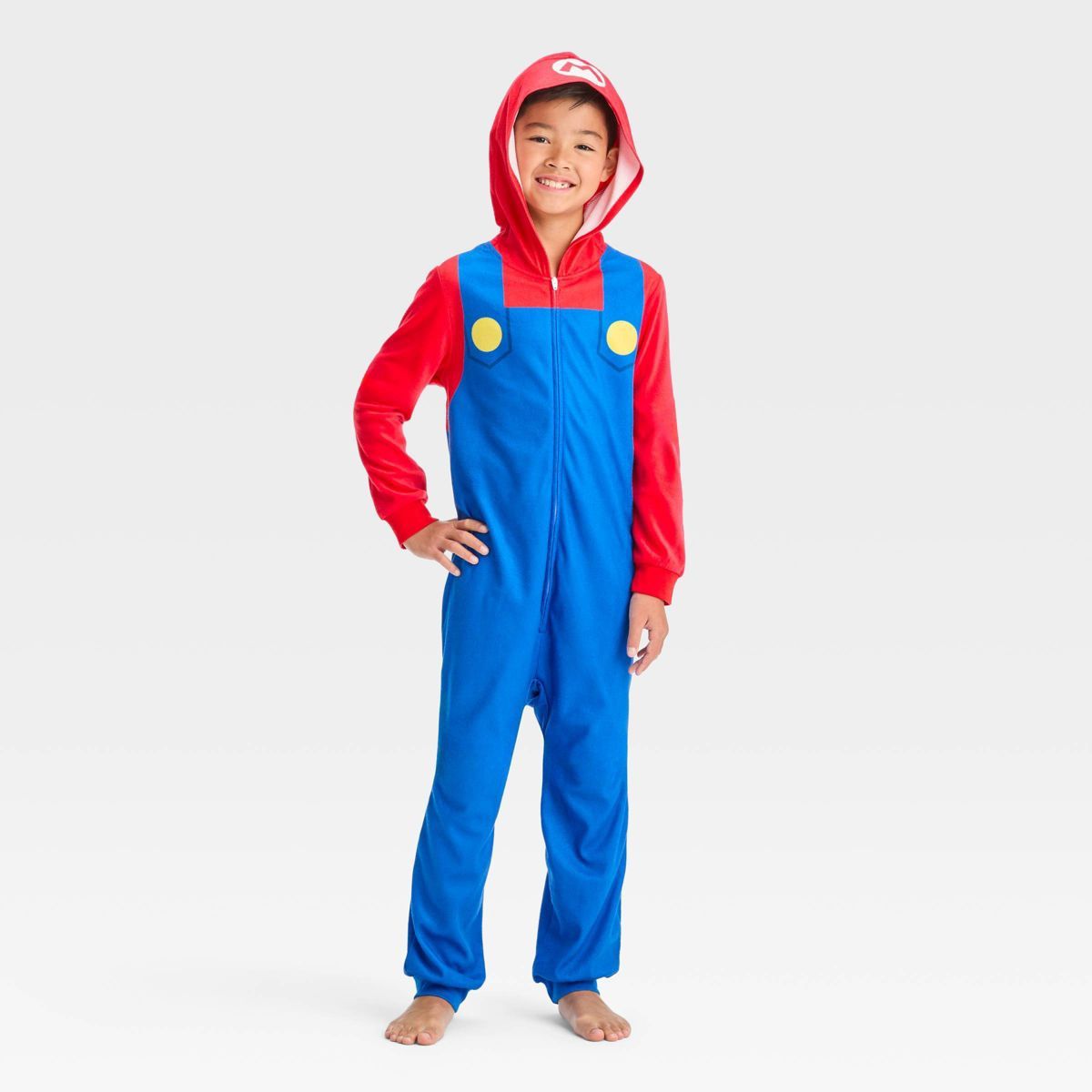 Boys' Super Mario Uniform Union Suit - Red/Blue | Target