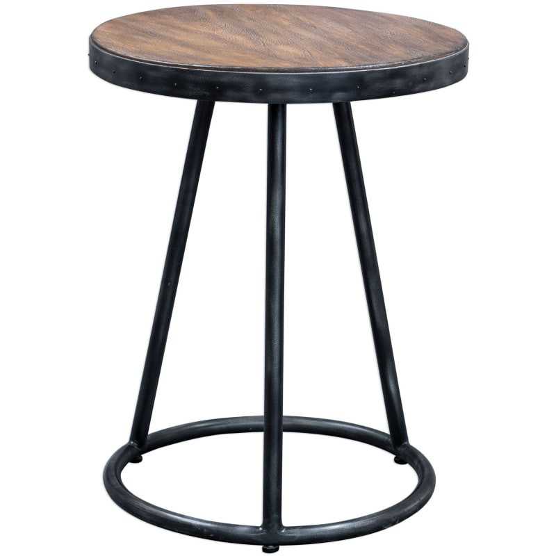 Uttermost 25889 Hector 20" Long Metal and Wood Accent Table Natural and Black Indoor Furniture Table | Build.com, Inc.