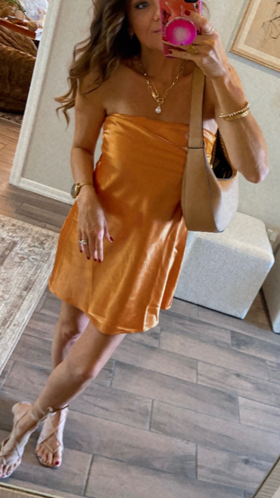 Orange dress mini dress satin slip dress target wedding guest summer date night brunch concert outfit inspo Taylor swift concert 

#LTKFind #LTKunder50 #LTKstyletip