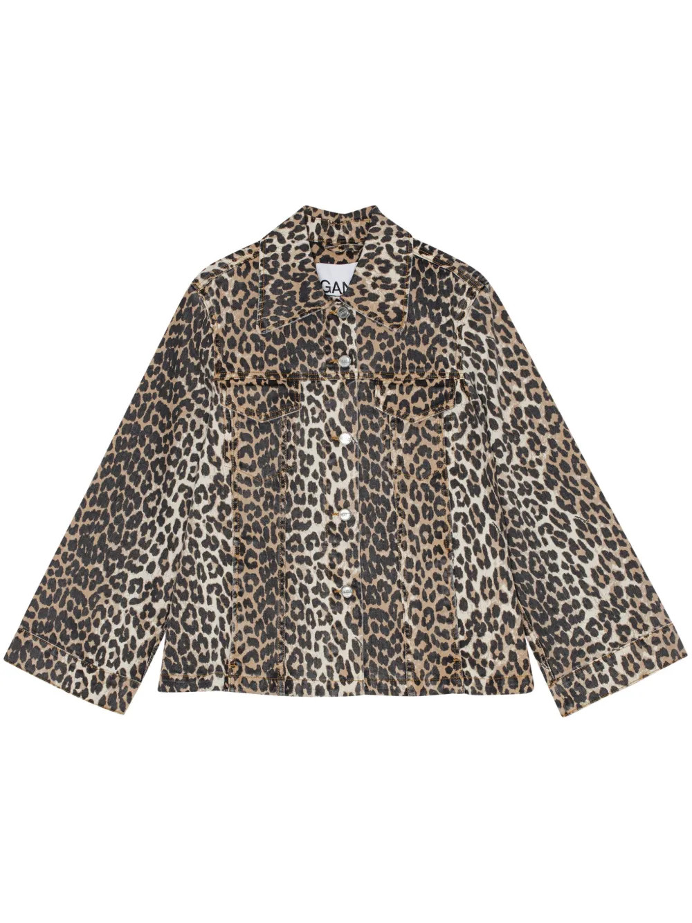 GANNI animal-print Jacket | Brown | FARFETCH UK | Farfetch Global