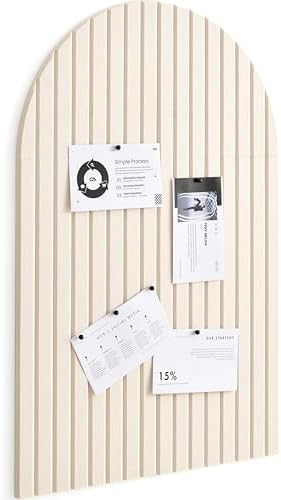 Large Felt Bulletin Board Arched 35" x 24" - Cork Board Alternative for Wall, 6 Felt Tiles with 3... | Amazon (US)