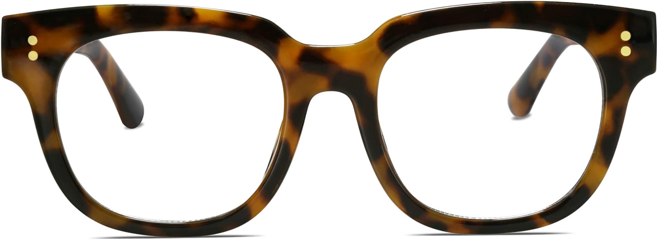 SOJOS Oversized Square Anti Blue Light Blocking Glasses for Women Thick Computer Eyeglasses Double M | Amazon (US)