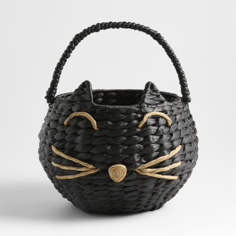 Black Cat Halloween Trick-or-Treat Kids Basket | Crate & Kids | Crate & Barrel