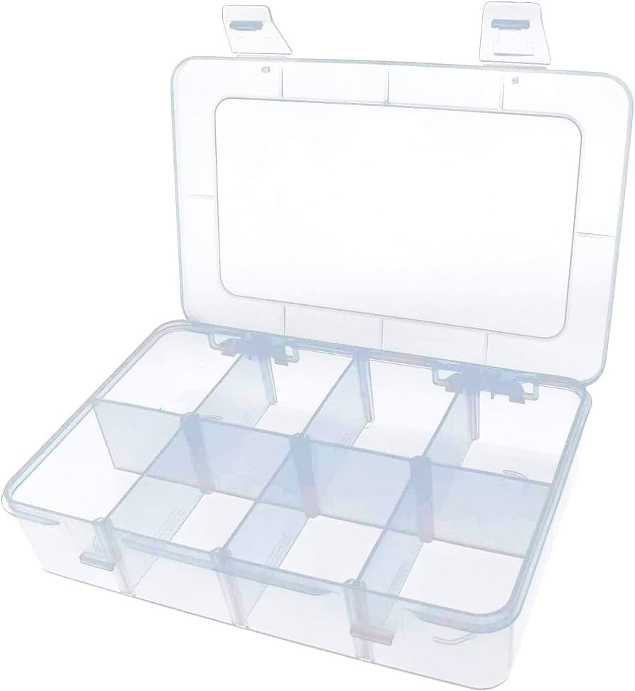 Hard Plastic 8-Grid Case with Removable Dividers for Candies Snacks Electronics Jewelry Small Par... | Amazon (US)