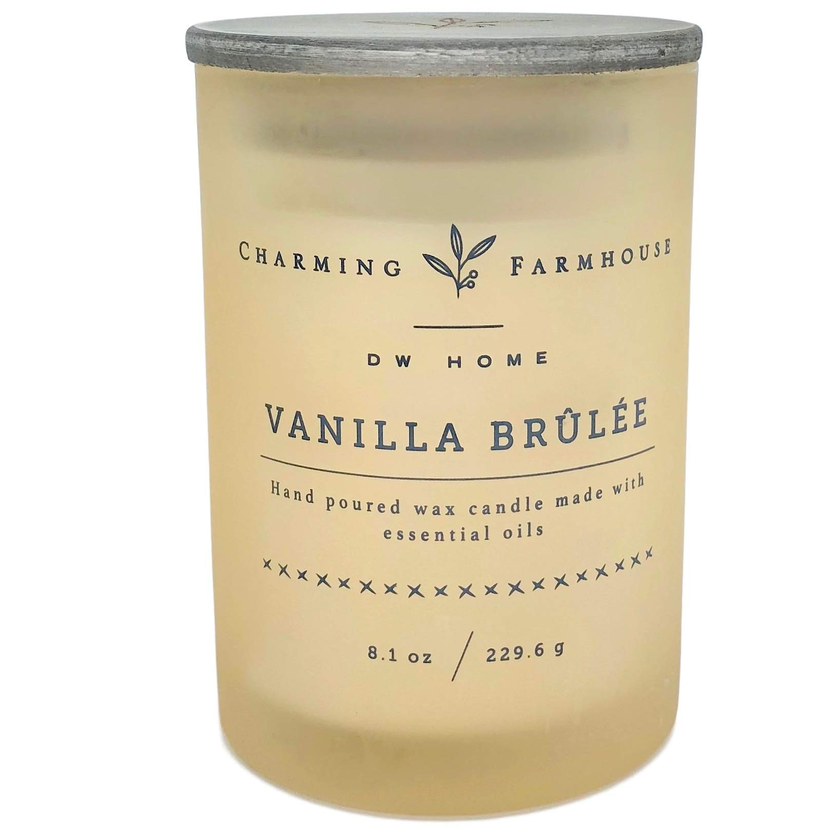 DW Home Charming Farmhouse Vanilla Brulee Scented Candle Wooden Wick | Amazon (US)