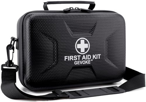 Gevoke 410 Piece Waterproof Hard Shell First Aid Kit, Black | Amazon (US)
