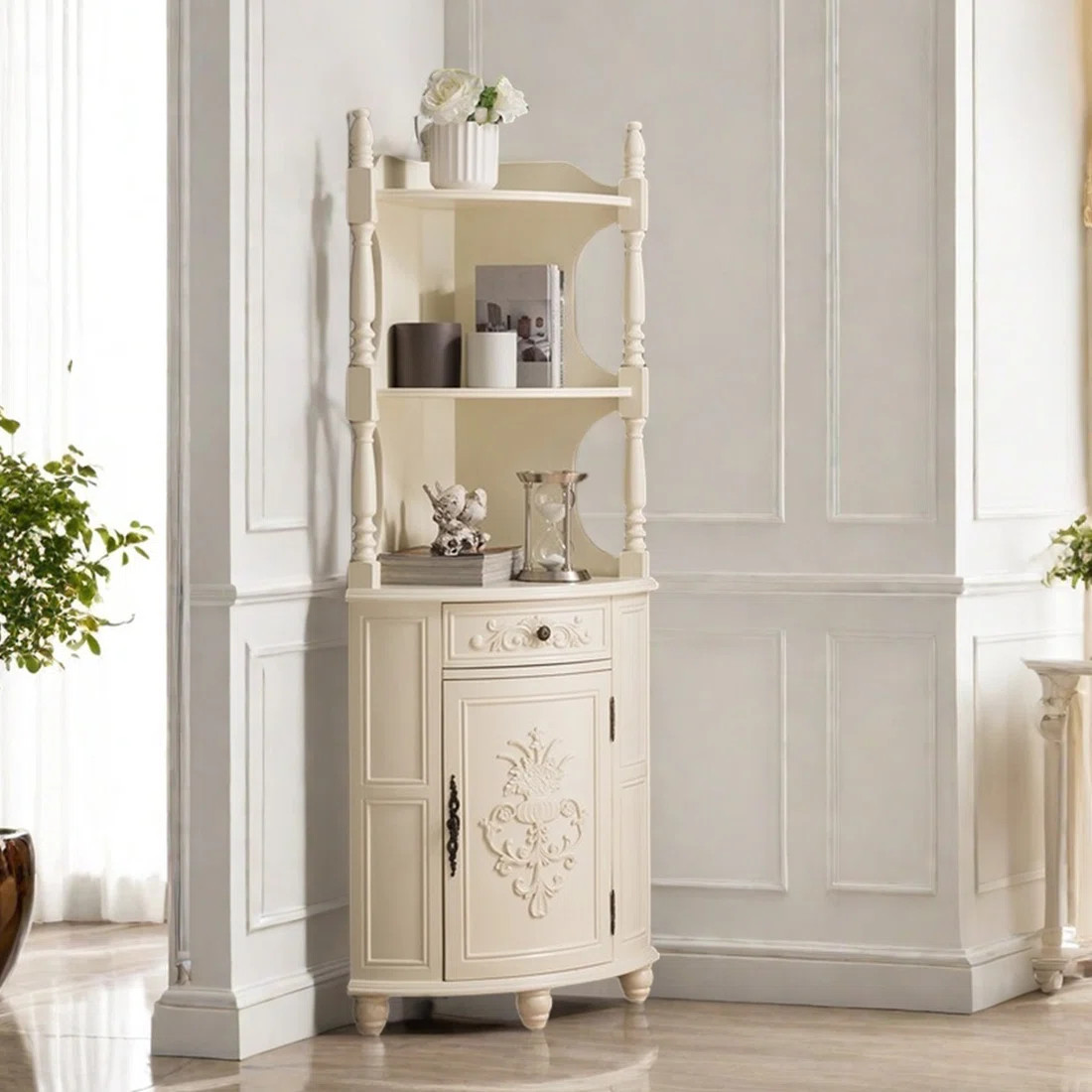 Corner Bookshelf Elegant Storage | Wayfair North America