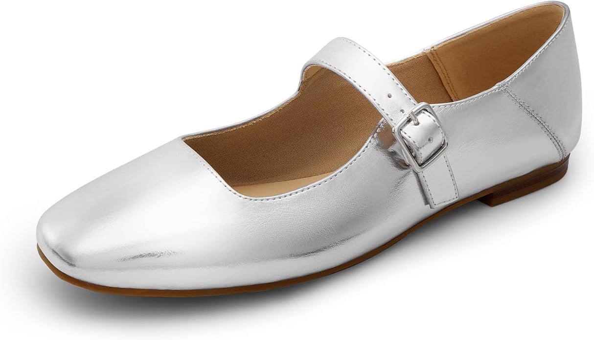 DREAM PAIRS Women's Flats Square Toe Mary Jane Flats Comfortable Casual Slip On Dress Shoes Balle... | Amazon (US)