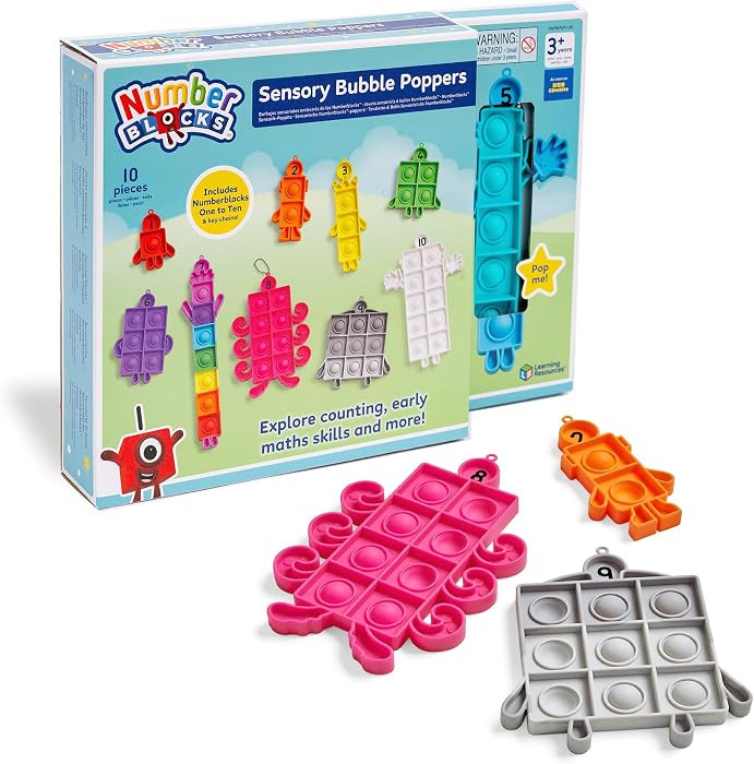 Learning Resources Numberblocks Sensory Bubble Poppers, Push Pop Fidget Toys, Keychains for Kids, Counting Maths Manipulatives, Calm Down Corner Supplies, Preschool Classroom Must Haves | Amazon (UK)