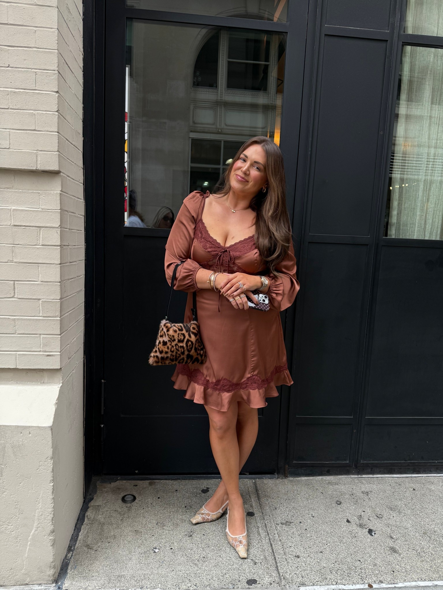 curvy midsize silky caramel lace dress! wearing size xl and wore this for a night out in NYC  

#LTKFindsUnder100 #LTKSeasonal #LTKMidsize
