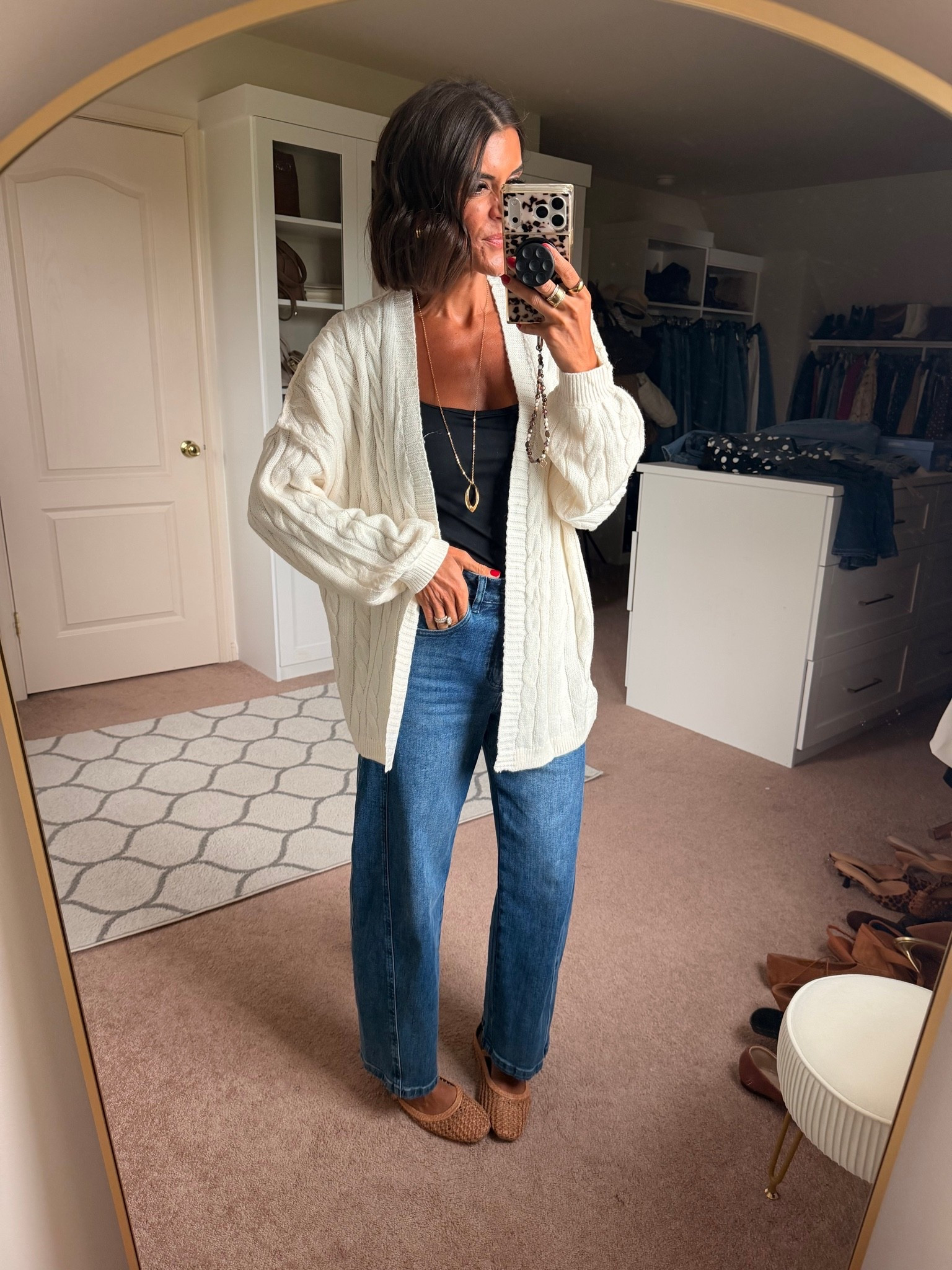 Size small in sweater and tank size 0 in jeans

#LTKdayinmylife #LTKgrwm #LTKmomlife