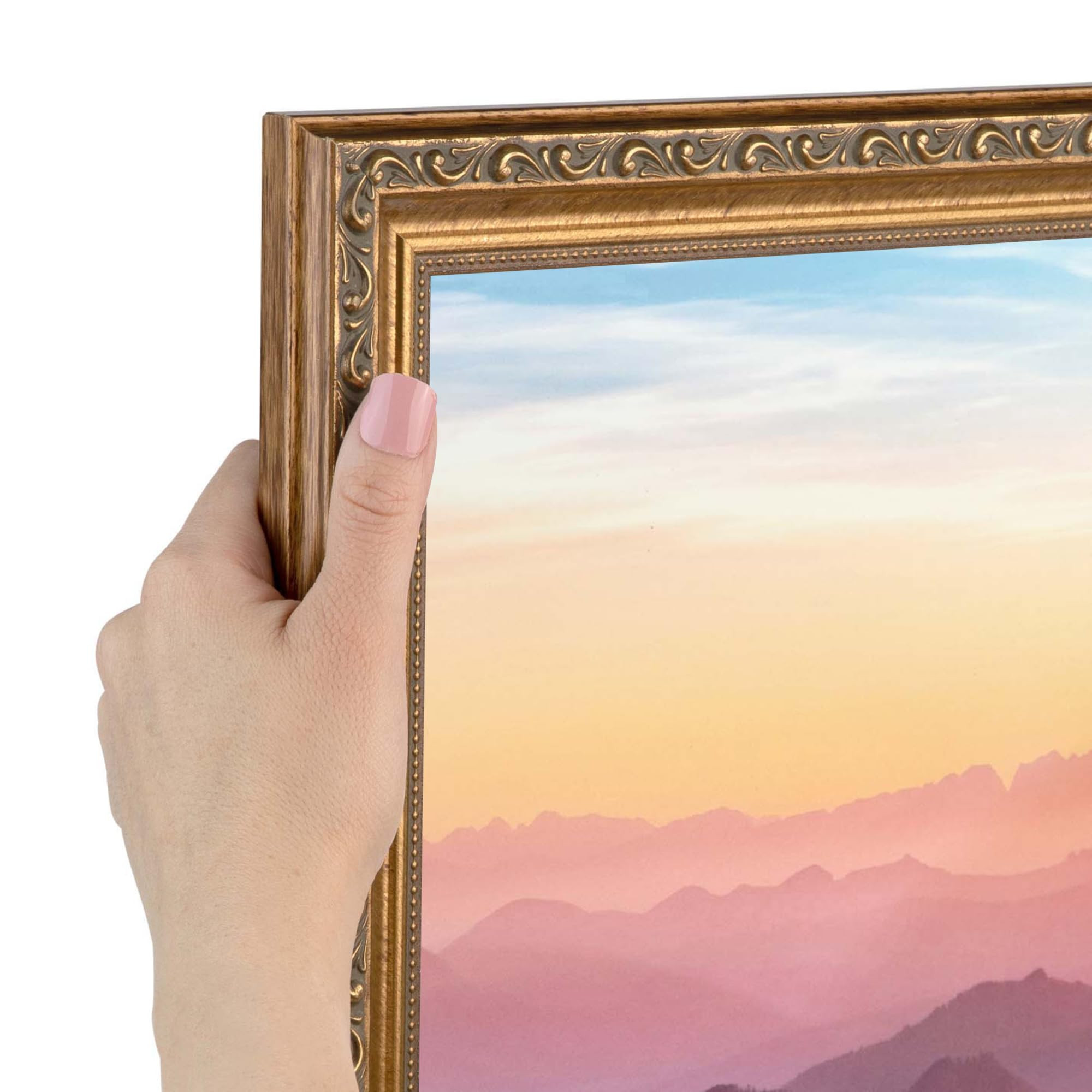ArtToFrames 18x24 inch Dark Gold with Beads Wood Picture Frame, WOMD6301-18x24 | Amazon (US)