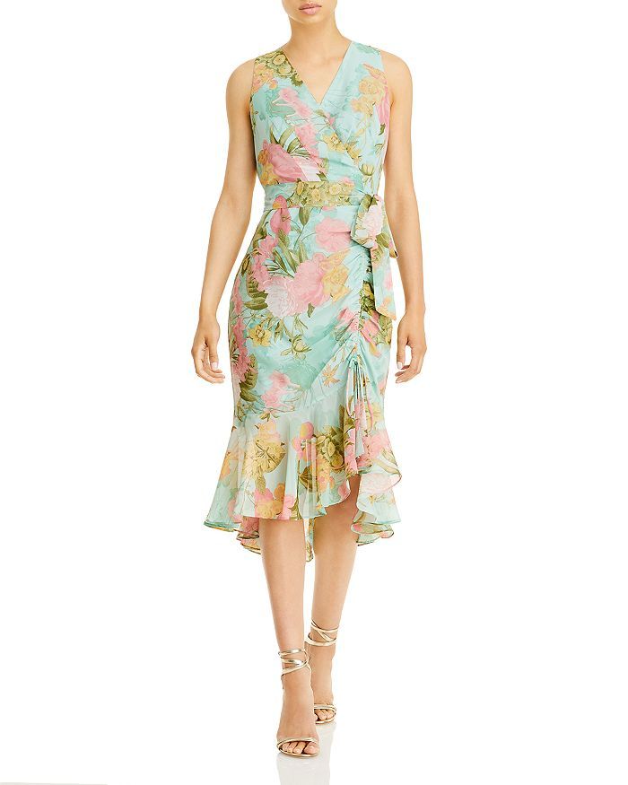 Sleeveless Flutter Hem Floral Dress | Bloomingdale's (US)
