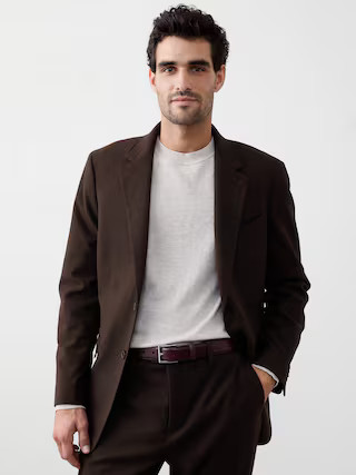 Tailored-Fit Soft Flannel Suit Jacket | Banana Republic Factory