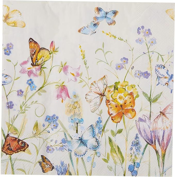 Boston International IHR 3-Ply Paper Napkins, 20-Count Lunch Size, Butterflies & Blossoms | Amazon (US)