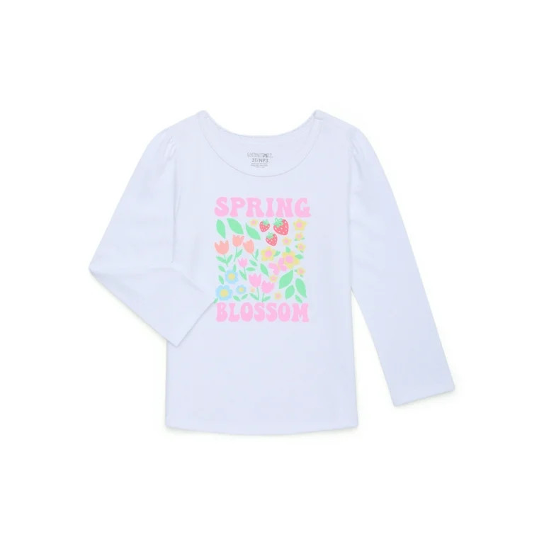 Garanimals Toddler Girl Long Sleeve Graphic T-Shirt, Sizes 18M-5T | Walmart (US)