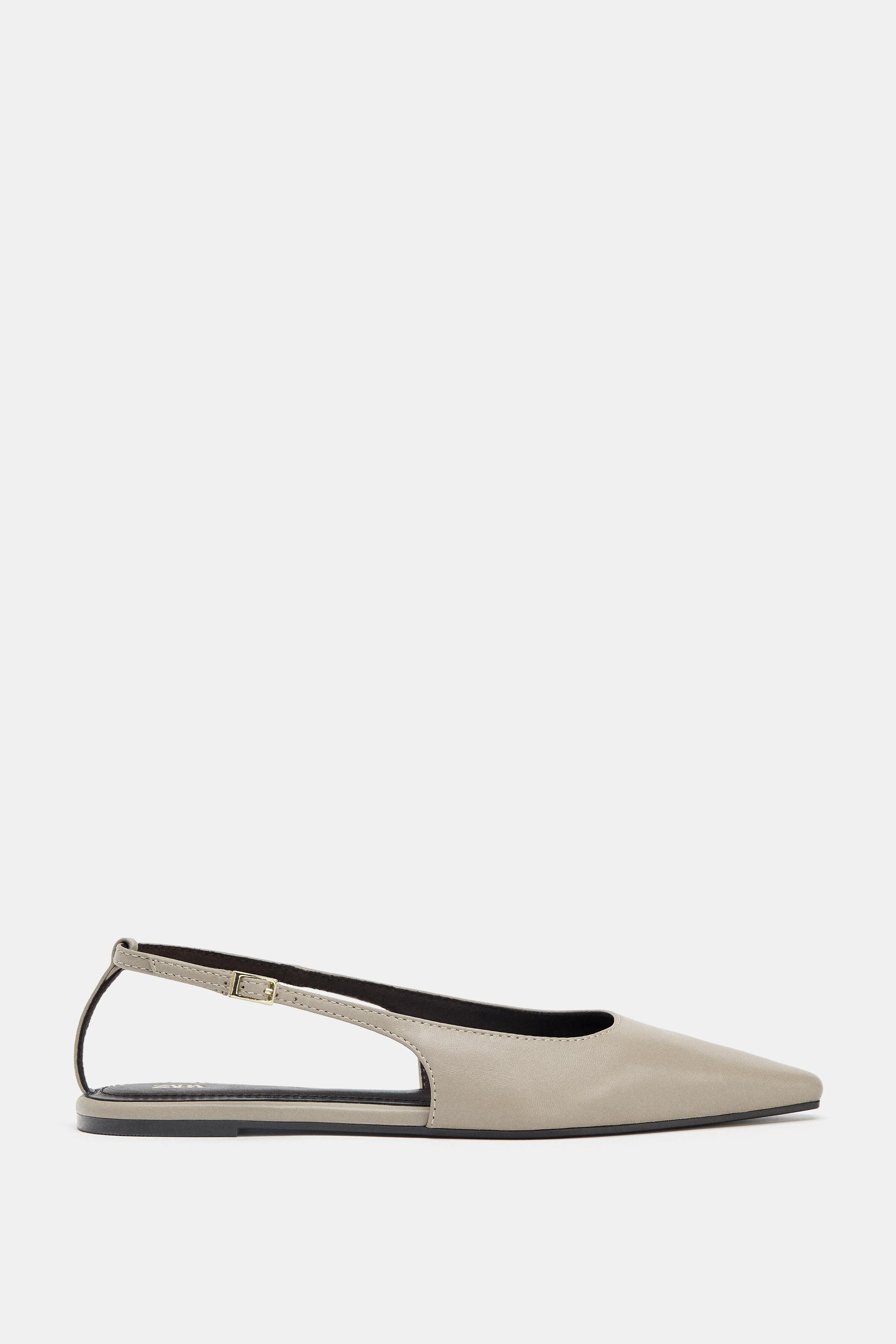 LEATHER SLINGBACK SHOES | Zara US