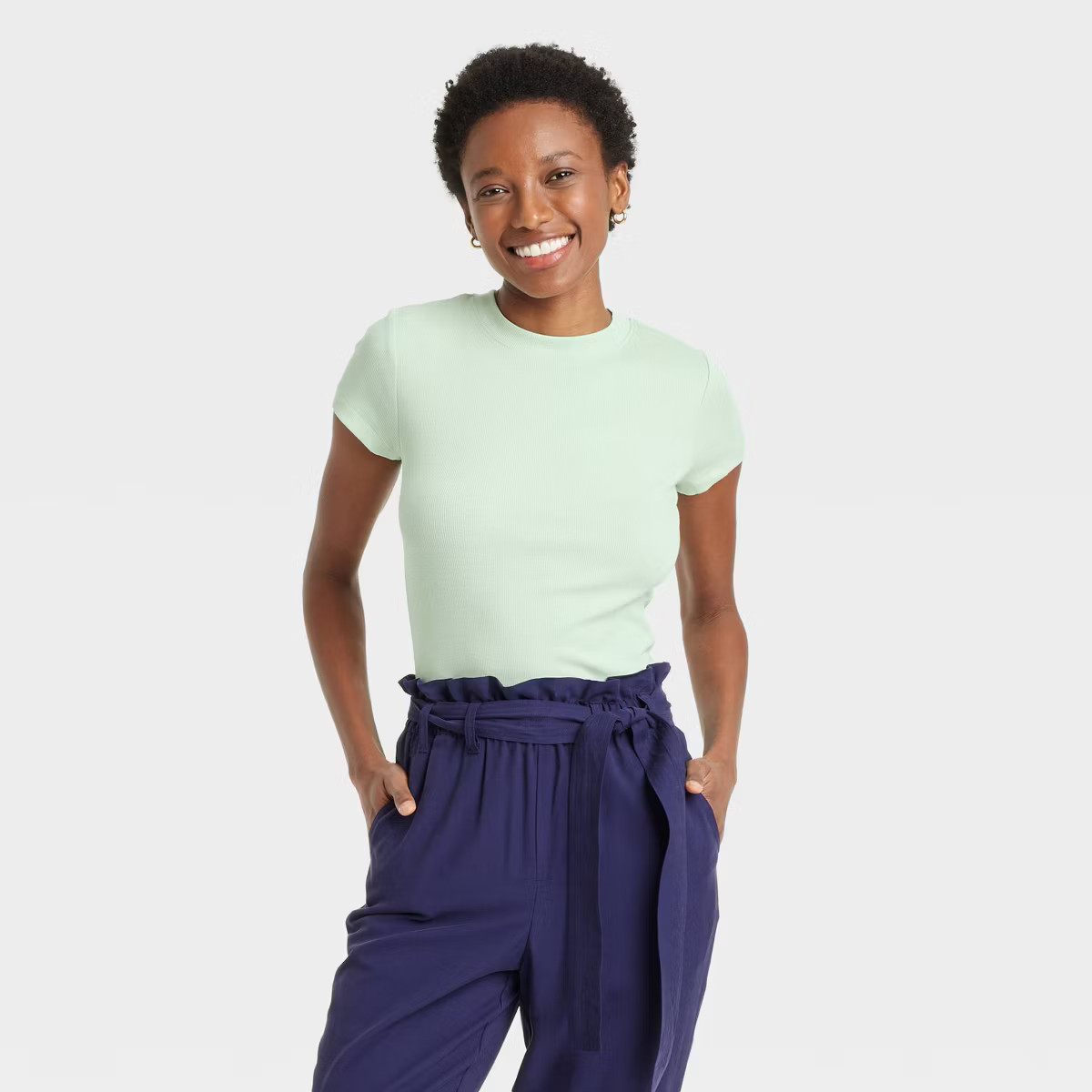 Women's Short Sleeve Ribbed T-Shirt - A New Day™ | Target