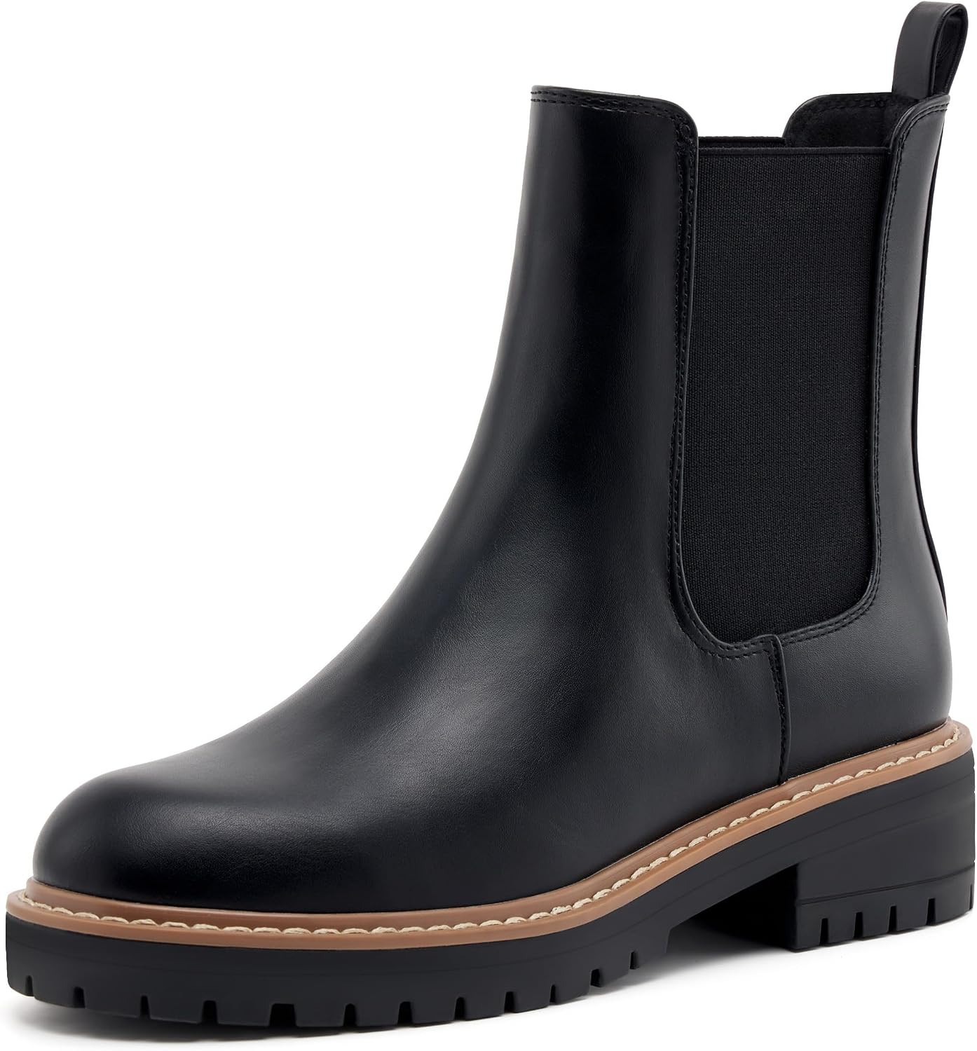 Women's Chelsea Boots Fashion Slip On Ankle Booties Casual Elastic Chunky Block Booties | Amazon (US)