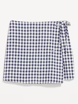 High-Waisted Wrap-Front Mini Skort | Old Navy (US)