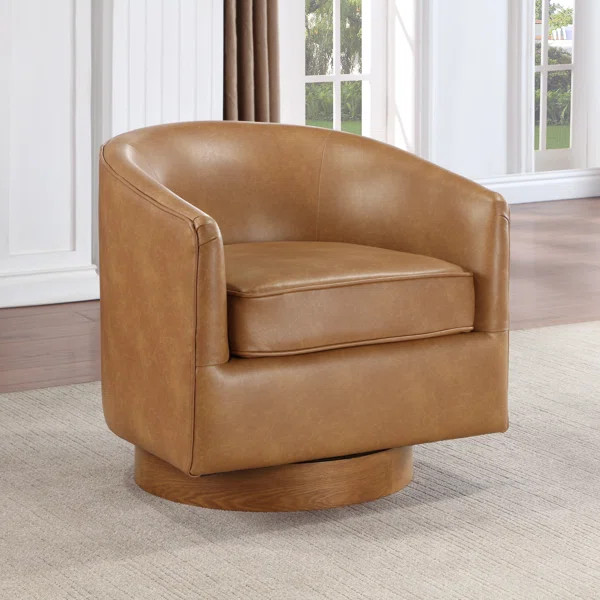 Asmi 29" Wide Swivel Barrel Accent Chair | Wayfair North America