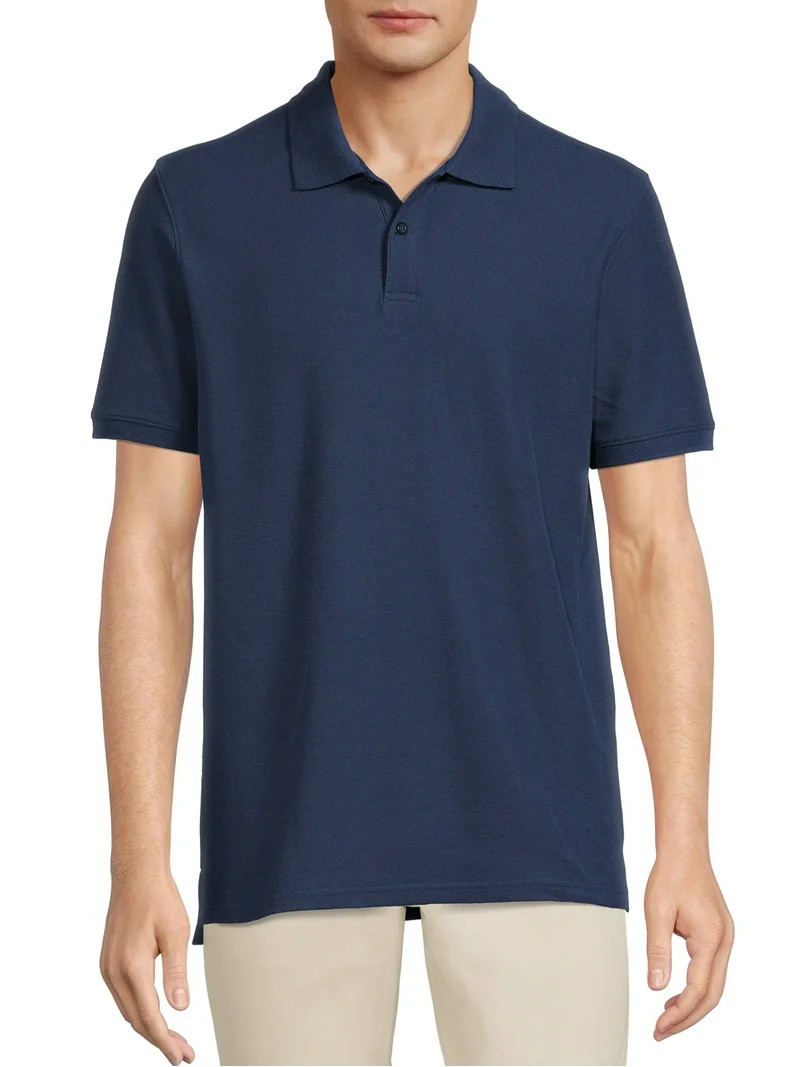 Wonder Nation Young Mens School Uniform Short Sleeve Pique Polo Shirt, Sizes S-XL - Walmart.com | Walmart (US)