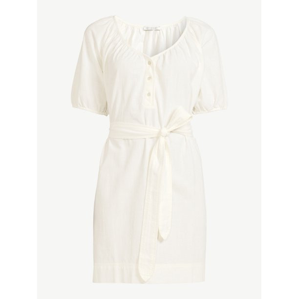 Free Assembly Women's Puff Sleeve Shirtdress | Walmart (US)