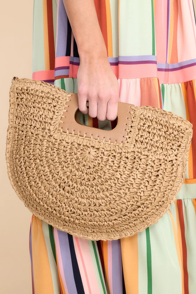 Farmer's Market Chic Tan Rattan Bag | Red Dress 