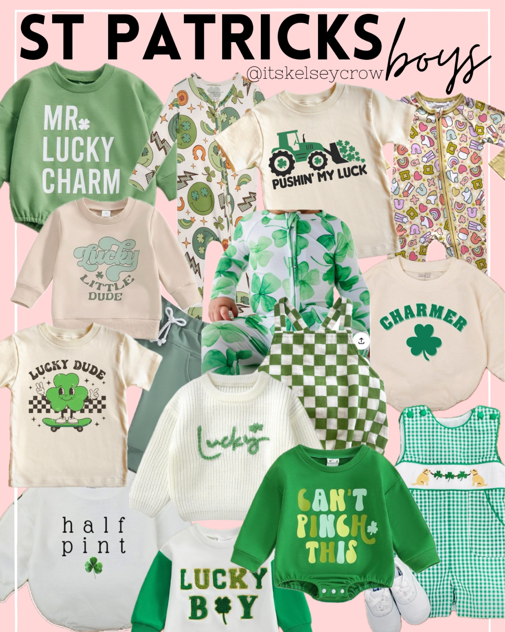 St Patrick’s
St Patrick’s baby
Baby boy
Boy spring


#LTKbaby #LTKkids #LTKSeasonal