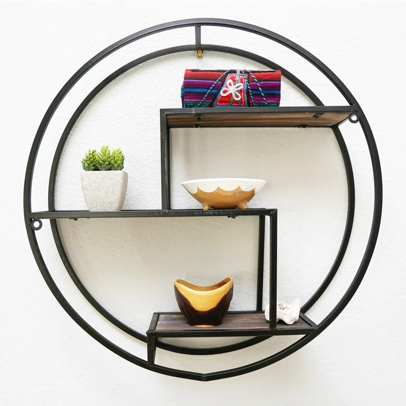 Quinten Round Iron Hanging Floating Shelf | Wayfair North America