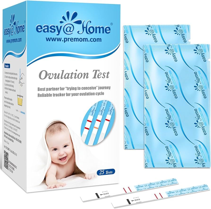Easy@Home Ovulation Test Strips, 25 Pack Fertility Tests, Ovulation Predictor Kit, Powered by Pre... | Amazon (US)