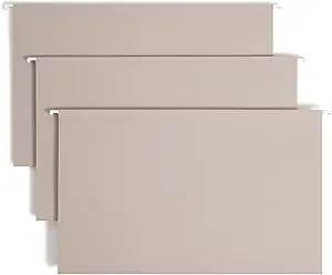 Smead TUFF Hanging File Folder with Easy Slide Tab, 1/3-Cut Sliding Tab, Legal Size, Steel Gray, ... | Amazon (US)