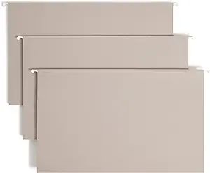 Smead TUFF Hanging File Folder with Easy Slide Tab, 1/3-Cut Sliding Tab, Legal Size, Steel Gray, ... | Amazon (US)