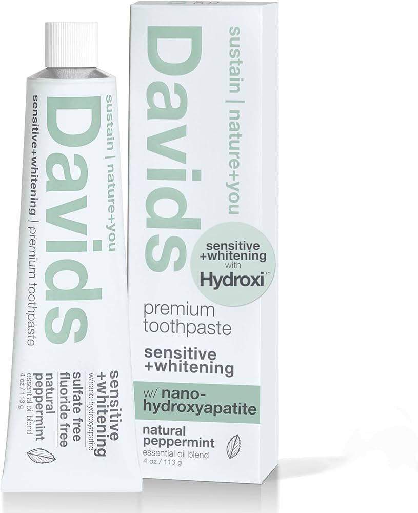 Davids Fluoride Free Nano Hydroxyapatite Toothpaste for Remineralizing Enamel & Sensitive Relief,... | Amazon (US)